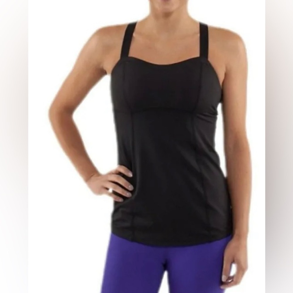 Lululemon Catch Me Tank Black Adjustable Cross Back Straps